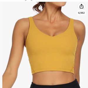 Lemedy Women Sports Bra Longline Crop Tank Top Padded Workout Running Yoga